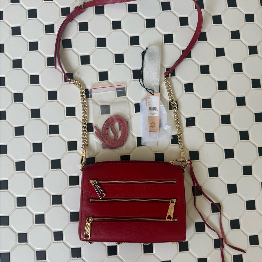 NWT Rebecca Minkoff Mini 5 Zip Convertible Clutch in “KISS” Red - Picture 12 of 14